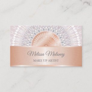 Blush Rose Gold Grey Mandala Business Card