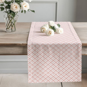 Blush Rose Gold Plaid Runner for Table Charm