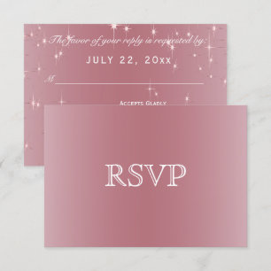 Blush Rose Gold Star Lights - RSVP Card