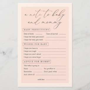 Blush Rose Gold Typography A Note To Baby & Mummy