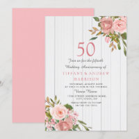 Blush Rose Gold White 50th Wedding Anniversary
