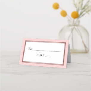 Blush Rose Gold White Elegant Place Cards