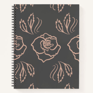 Blush Rose Line Art / Elegant Floral Notebook