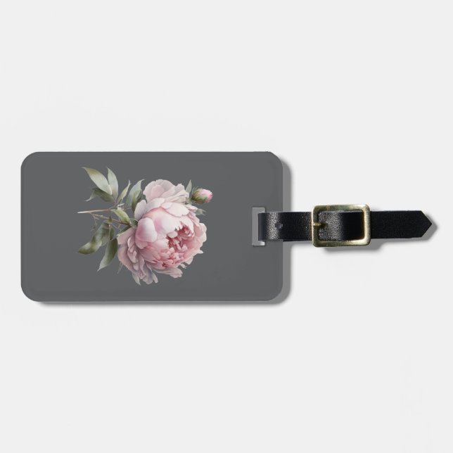 Blush Rose Luggage Tag — Lumina & Ash Collection (Front Horizontal)