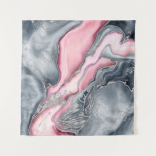 Blush rose marble - pastel pinks, grey and silver tapestry
