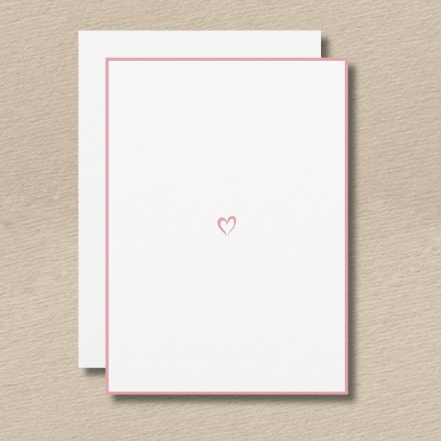 Blush Rose Minimal Border Little Heart No Text  Card (Creator Uploaded)
