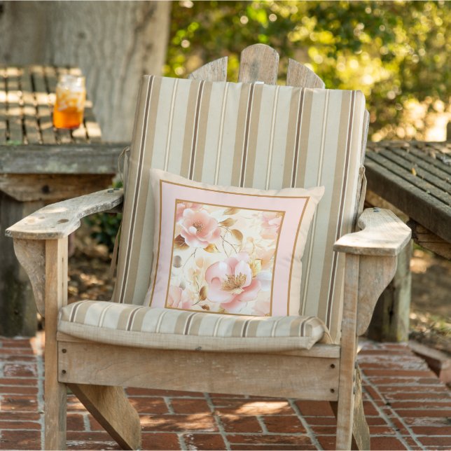 Blush rose neutral background cushion (Chair)
