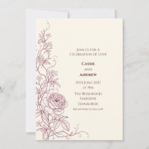 Blush Rose Ornate Wedding Invitation