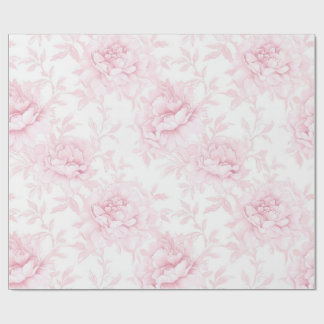 Blush Rose Outline Gift Wrap