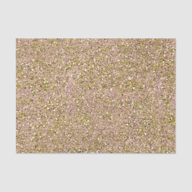 Blush Rose Pink & Gold Glam Glitter Party Sparkle Tissue Paper (Front)