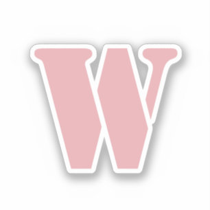 Blush Rose Pink Minimalist Family Monogram Letter 