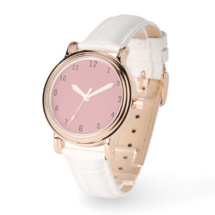 Blush Rose Pink Solid Colour Classic Elegant Watch