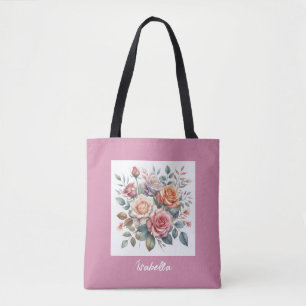 Blush Rose Rhapsody: Watercolor Tote Bag