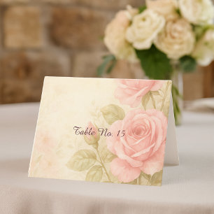 Blush Rose Romantic Floral Vintage table number