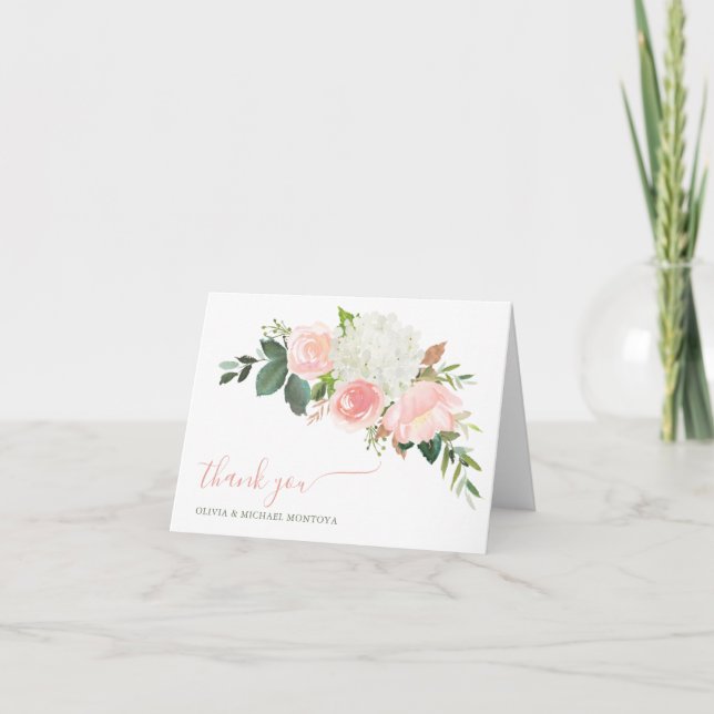 Blush Rose Thank You Card (Front)