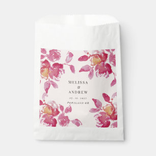 Blush Rose Watercolor Modern Wedding Favour Bags