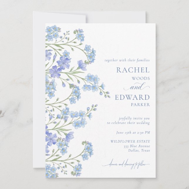 Blush Rose Watercolor Wedding Invitation (Front)
