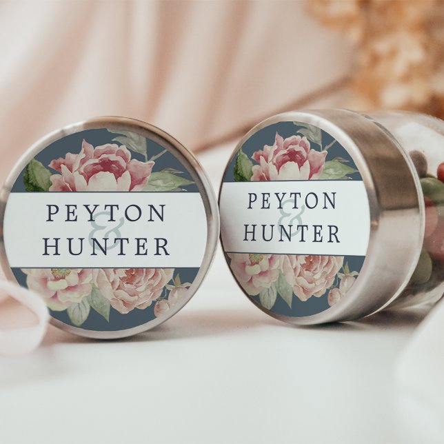 Blush Rose Wedding Classic Round Sticker (Creator Uploaded)