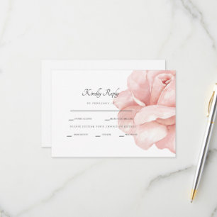 Blush Rose Wedding Reception Dinner White RSVP