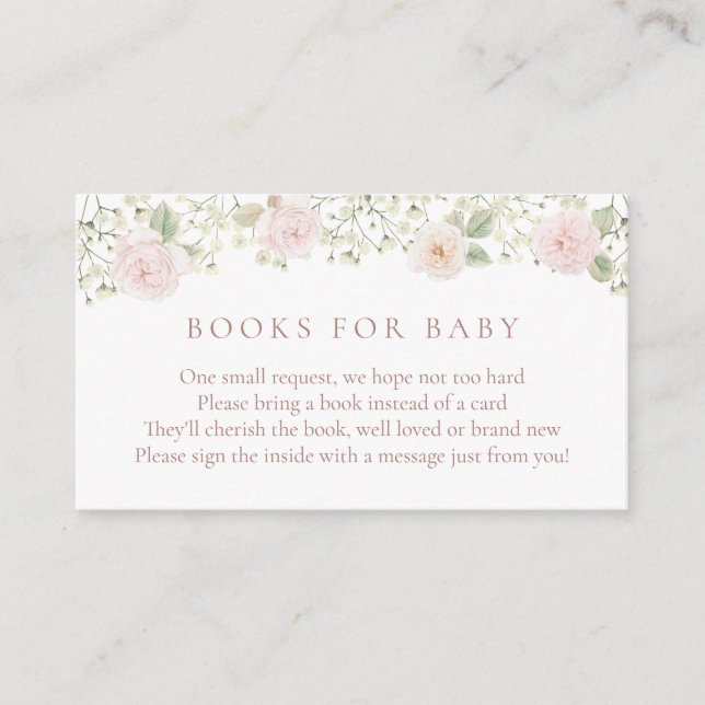 Blush Roses Baby Breath Books for Baby insert card (Front)
