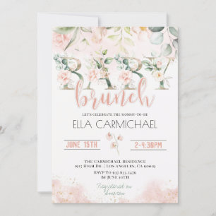 Blush Roses Baby Brunch Invitation