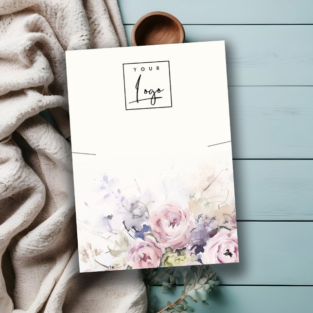 Blush Roses Floral Bunch Necklace Logo Display Business Card (Creator Uploaded)