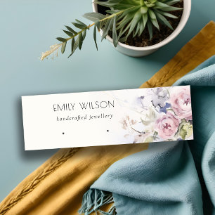 Blush Roses Floral Earring Hoop Loop Stud Display Mini Business Card