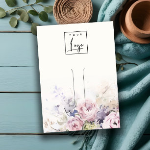 Blush Roses Floral Logo Hairpin Jewellery Display Business Card