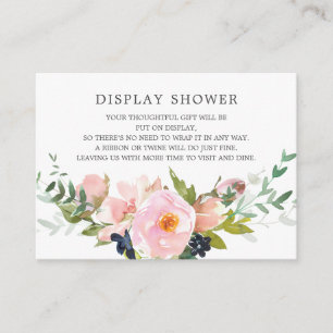 Blush Roses & Peonies Bridal Shower Display Shower Enclosure Card