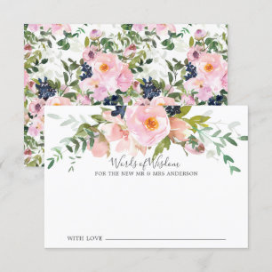 Blush Roses & Peonies Bride Words of Wisdom Card