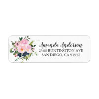 Blush Roses & Peonies Floral Bridal Shower Labels
