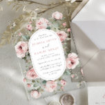 Blush Roses & Sage Floral Frame Wedding Acrylic Invitations<br><div class="desc">Blush Roses & Sage Floral Frame Acrylic Wedding Invitation

See matching collection in our store</div>