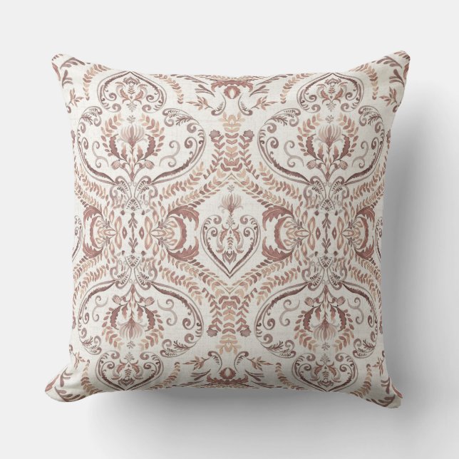 Blush Royale Damask Cushion (Front)