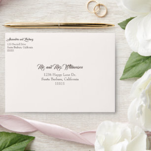 Blush Rustic Country Wedding Envelope