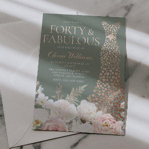  Blush & Sage 40th Birthday Rose Gold Gown