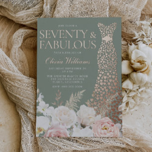 Blush Sage 70th Birthday Rose Gold Gown