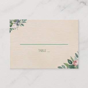 Blush Sage Floral Wedding Place Card