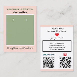Blush Sage Jewelry Earrings QR Codes Business Card