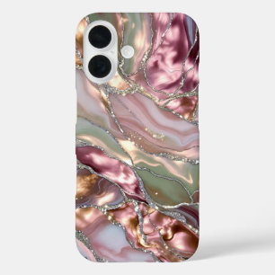 Blush Sage Marble Phone Case Gold Luxury