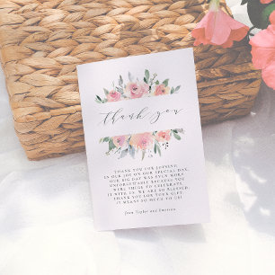 Blush & Sage Watercolor Floral Wedding Thank You Card