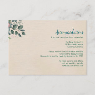 Blush Sage Wedding Accommodations Enclosure Card