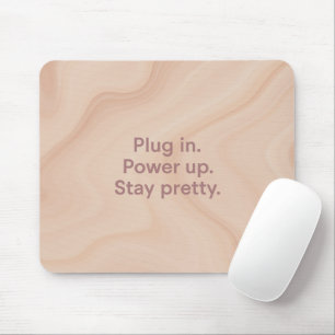Blush & sand laptop sleeve Plug In AI art  Mouse Pad