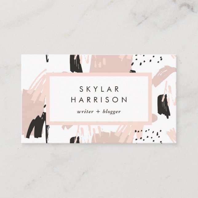 Blush Scribble | Trendy and Chic Business Card (Front)