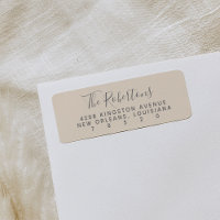 Blush Script Name Return Address Labels