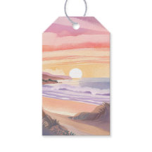 Blush Sea Sunset | Beach Watercolor Painting