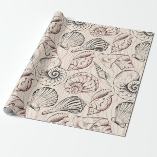 Blush Seashell Pattern Wrapping Paper