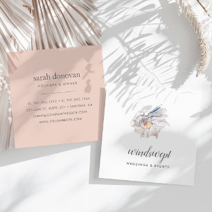 Blush Seashell Square Business Card