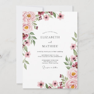 Blush Serene Romantic Wedding Invitation