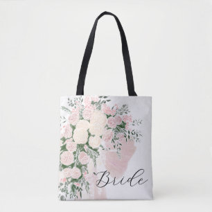 Blush Sheer bow Rose Wisteria Bouquet  Tote Bag