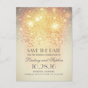 blush shimmer elegant save the date postcards